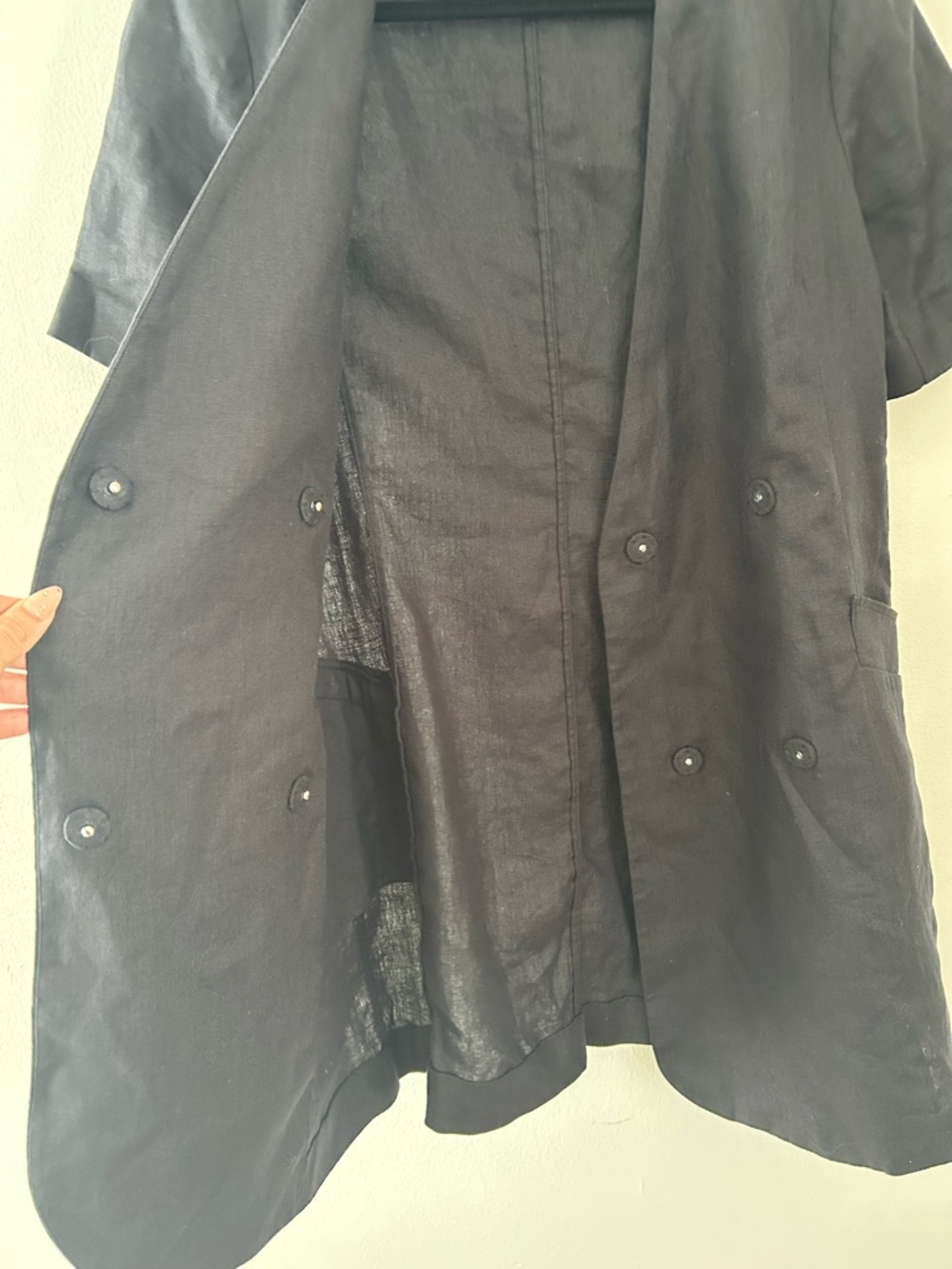 & Other Stories Tailored Black Linen Mini Dress Size 8 - Picture 6 of 7
